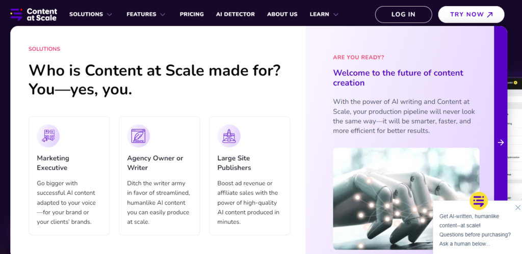 ContentAtScale AI Content Detector: web interface