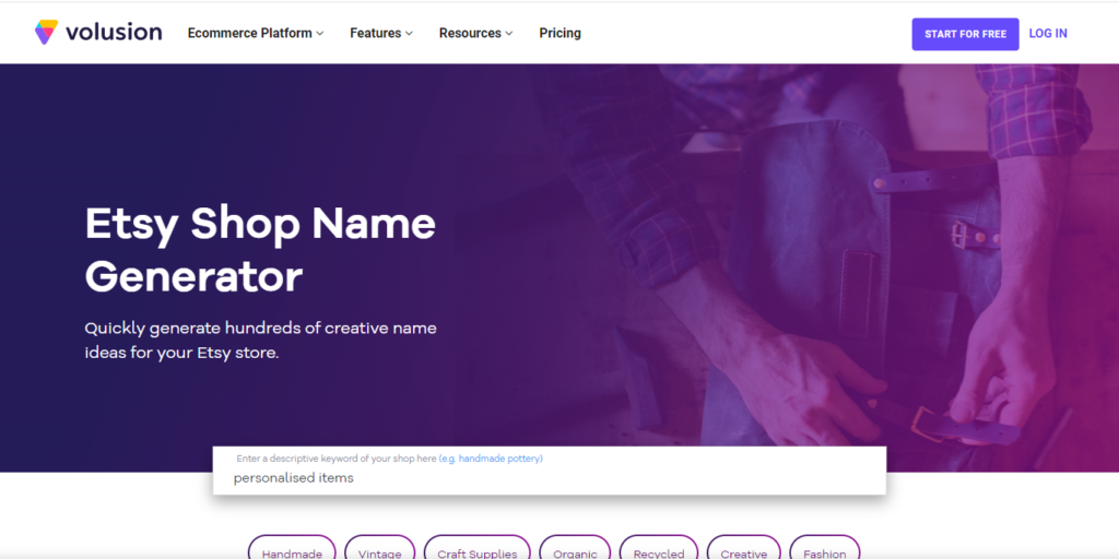 Etsy Shop Name Generator: Volusion