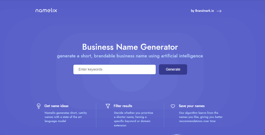 Etsy Shop Name Generator: Namelix